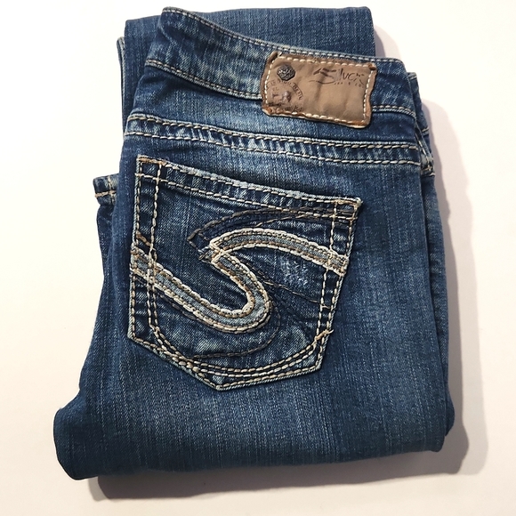 Silver Jeans Co. Tuesday Distressed Blue Boot Cut Jeans Women's Size W27/L35 - Picture 2 of 13